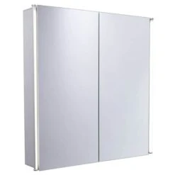Essential Sleek Mirrored Bathroom Cabinet Double Door - 650 X 600mm - EM006