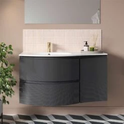 Calypso Levanto LH Wing Wall Hung Vanity Unit - Ember Gloss - 7878.76 9 Calypso Levanto LH Wing Wall Hung Vanity Unit - Ember Gloss - 7878.76 -Bliss Bath Shop embergloss wingunit