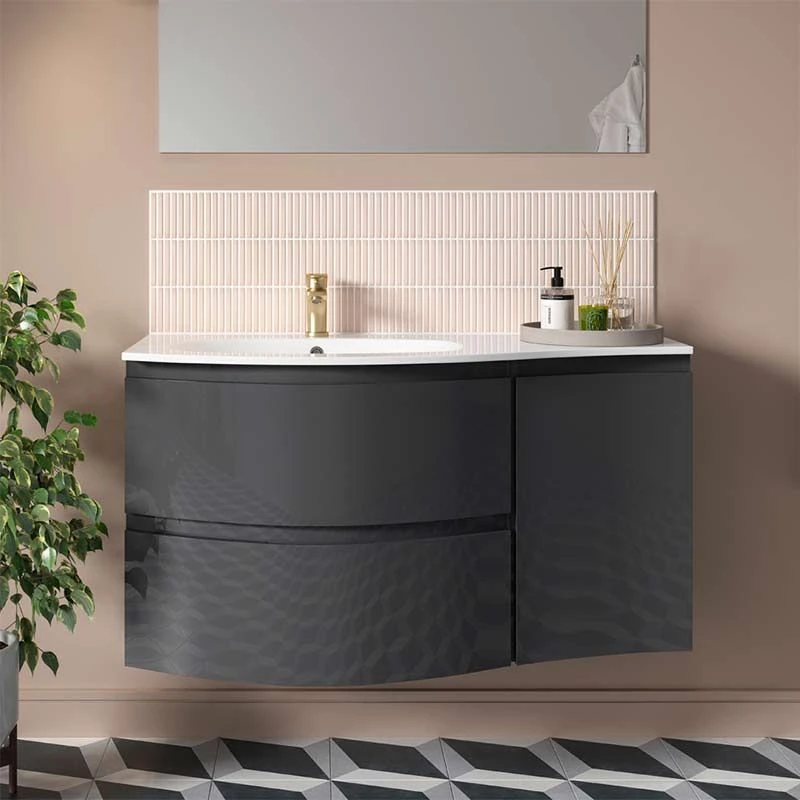 Calypso Levanto LH Wing Wall Hung Vanity Unit - Ember Gloss - 7878.76 6 Calypso Levanto LH Wing Wall Hung Vanity Unit - Ember Gloss - 7878.76 - Image 4