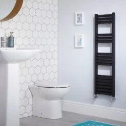 Towelrads Eton Straight Heated Towel Rail - Anthracite - 800x500mm - 136066 -Bliss Bath Shop eton black1 8