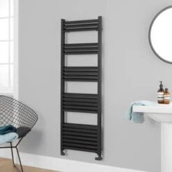 Towelrads Eton Straight Heated Towel Rail - Anthracite - 1200x500mm - 136068