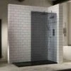 Frontline Aquaglass+ 1400mm Walk In Shower Panel - Smoked Glass - F01417 -Bliss Bath Shop f01417 1