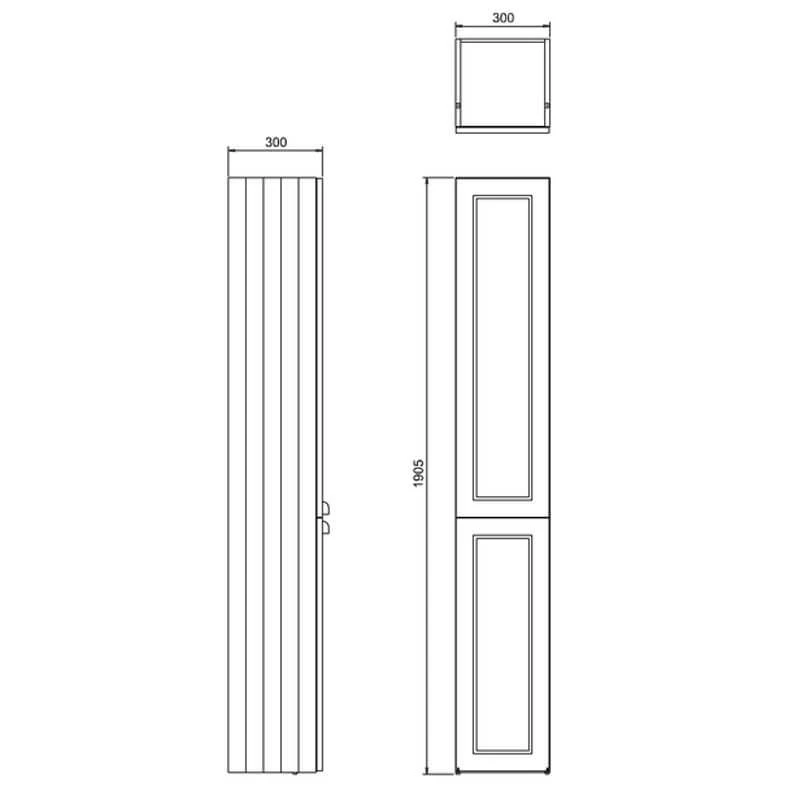 Burlington 300mm Two Door Tall Base Unit - Grey - F3TG 4 Burlington 300mm Two Door Tall Base Unit - Grey - F3TG - Image 2