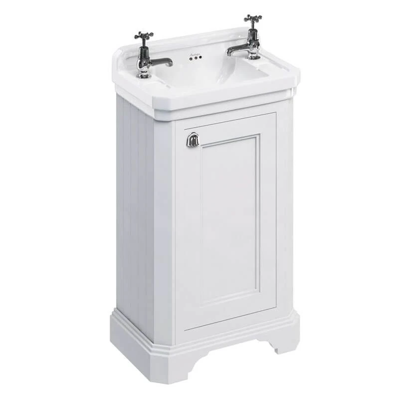 Burlington Freestanding Cloakroom 510mm One Door Vanity Unit - Matt White - FC11W 3 Burlington Freestanding Cloakroom 510mm One Door Vanity Unit - Matt White - FC11W