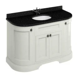 Burlington Freestanding 1340mm Curved Four Door Vanity Unit - Sand - FC1S