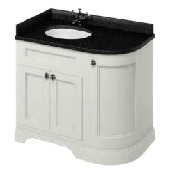 Burlington Freestanding 1000mm Curved Three Door Left Hand Vanity Unit - Sand - FC2S