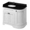 Burlington Freestanding 1000mm Curved Three Door Left Hand Vanity Unit - Matt White - FC2W 1 Burlington Freestanding 1000mm Curved Three Door Left Hand Vanity Unit - Matt White - FC2W -Bliss Bath Shop fc2w