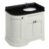 Burlington Freestanding 1000mm Curved Three Door Right Hand Vanity Unit - Sand - FC3S