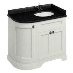 Burlington Freestanding 1000mm Curved Three Door Right Hand Vanity Unit - Sand - FC3S
