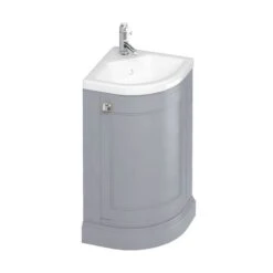 Burlington Freestanding Corner 430mm One Door Vanity Unit - Grey - FC7G