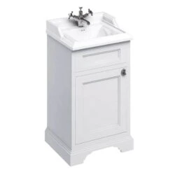 Burlington Freestanding 500mm One Door Vanity Unit - Matt White - FC8W