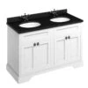 Burlington Freestanding 1300mm Four Door Vanity Unit - Matt White - FC9W