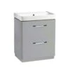 Tavistock Compass 600mm Double Drawer Freestanding Unit Only - Gloss Light Grey - CM600FDG 2 Tavistock Compass 600mm Double Drawer Freestanding Unit Only - Gloss Light Grey - CM600FDG -Bliss Bath Shop grey 2