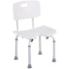HOMCOM 8-Level Height Adjustable Bath Stool For Elderly With Handle - White & Silver - 713-046 -Bliss Bath Shop h o 713 046 homcom adjustable bath stool chair clean