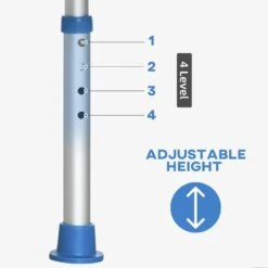 HOMCOM Height Adjustable Non-slip Padded Shower Chair For Elderly With Handle & Suction Foot Pads - White & Blue - 713-115BU -Bliss Bath Shop h o 713 115bu homcom adjustable shower chair adjustable