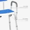 HOMCOM EVA Height Adjustable Padded Shower Chair With Back Arms & Suction Foot Pads - White & Blue - 713-116V00GY 1 HOMCOM EVA Height Adjustable Padded Shower Chair With Back Arms & Suction Foot Pads - White & Blue - 713-116V00GY -Bliss Bath Shop h o 713 116v00gy homcom shower chair for elderly features