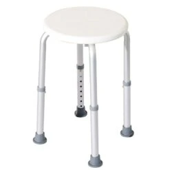 HOMCOM Adjustable Non-Slip Shower And Bath Stool For Elderly - Cream White - 72-0011