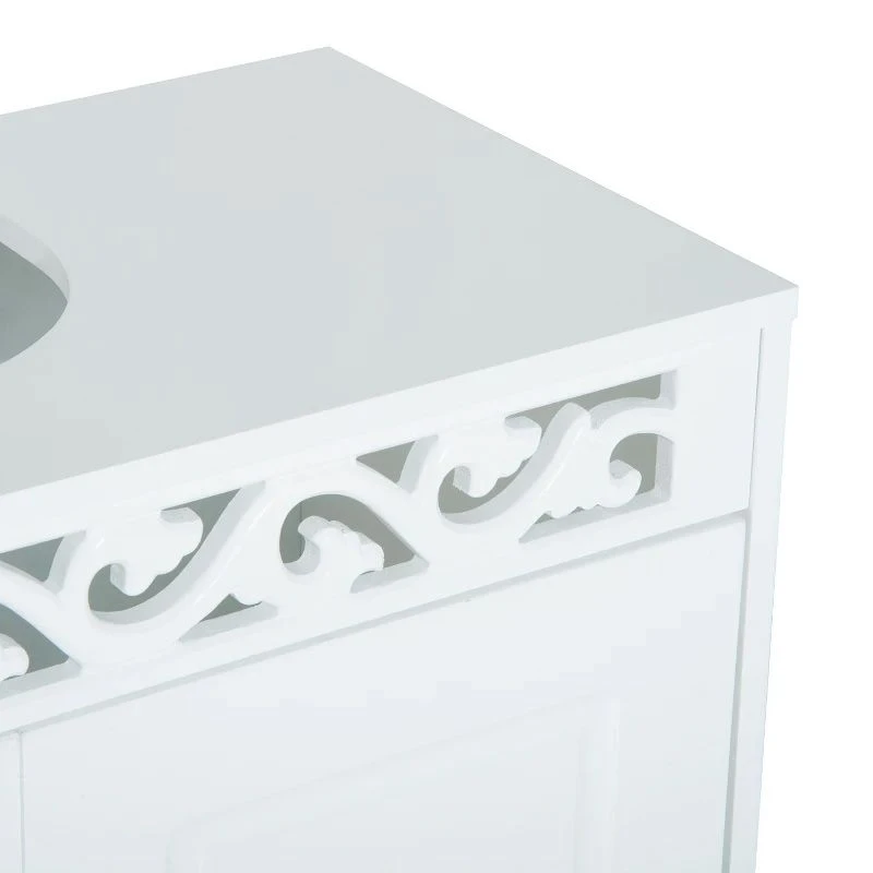 HOMCOM Bathroom Under Sink Wooden Storage Cabinet Vanity Unit With 2 Doors - White - 834-116 7 HOMCOM Bathroom Under Sink Wooden Storage Cabinet Vanity Unit With 2 Doors - White - 834-116 - Image 5