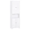 HOMCOM Tall Freestanding Bathroom Cabinet With Retro Shutters & 3 Compartments - White - 834-202