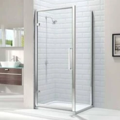 Merlyn 8 Series Hinge Shower Door 800mm - M81211 -Bliss Bath Shop hingedoorwithsidepanel 3