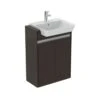 Ideal Standard Connect Air 600mm Floor Standing Semi Countertop Unit With 2 Doors - Matt Dark Brown & Matt White - E0837VY