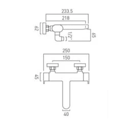 Vado Life Thermostatic Bath Wall Mounted Bath Shower Mixer - Chrome - LIF-123T-CP -Bliss Bath Shop l i lif 123t 2
