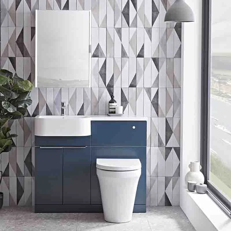 Tavistock Match 1000mm Vanity Unit For Right Hand Basin - Oxford Blue - MATROB 4 Tavistock Match 1000mm Vanity Unit For Right Hand Basin - Oxford Blue - MATROB - Image 2