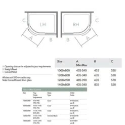 Merlyn 10 Series 1 Door Offset Quadrant Shower Enclosure Left Hand 1200 X 900mm - M103241CL -Bliss Bath Shop m e merlyn 10 single door offset quadrant dimensions 2