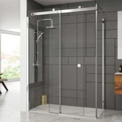 Merlyn 10 Series Sliding Shower Door Left Hand With Tray 1000mm - MS108231CL -Bliss Bath Shop m e merlyn 10 sliding left tray 2 2