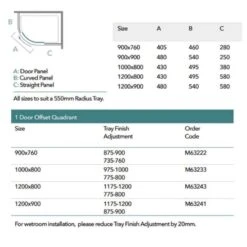Merlyn 6 Series 1 Door Offset Quadrant Right Hand With Merlyn MStone Tray 900 X 760mm - MS63222R 7 Merlyn 6 Series 1 Door Offset Quadrant Right Hand With Merlyn MStone Tray 900 X 760mm - MS63222R -Bliss Bath Shop m e merlyn 6 series 1 door offset quadrant m6 dimensions 9