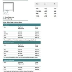 Merlyn 6 Series Pivot Shower Door And Inline Panel - 1000mm Shower Door 1140-1215mm - M61231P2H -Bliss Bath Shop m e merlyn 6 series pivot inline shower door m6 dimensions 1
