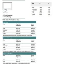 Merlyn 6 Series Pivot Shower Door And Inline Panel - 700mm Shower Door 690-740mm - M61201H 11 Merlyn 6 Series Pivot Shower Door And Inline Panel - 700mm Shower Door 690-740mm - M61201H -Bliss Bath Shop m e merlyn 6 series pivot inline shower door m6 dimensions