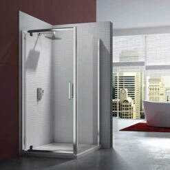 Merlyn 6 Series Pivot Shower Door With Merlyn MStone Tray 760/800mm - MS61211 -Bliss Bath Shop m e merlyn 6 series pivot shower door m6 2