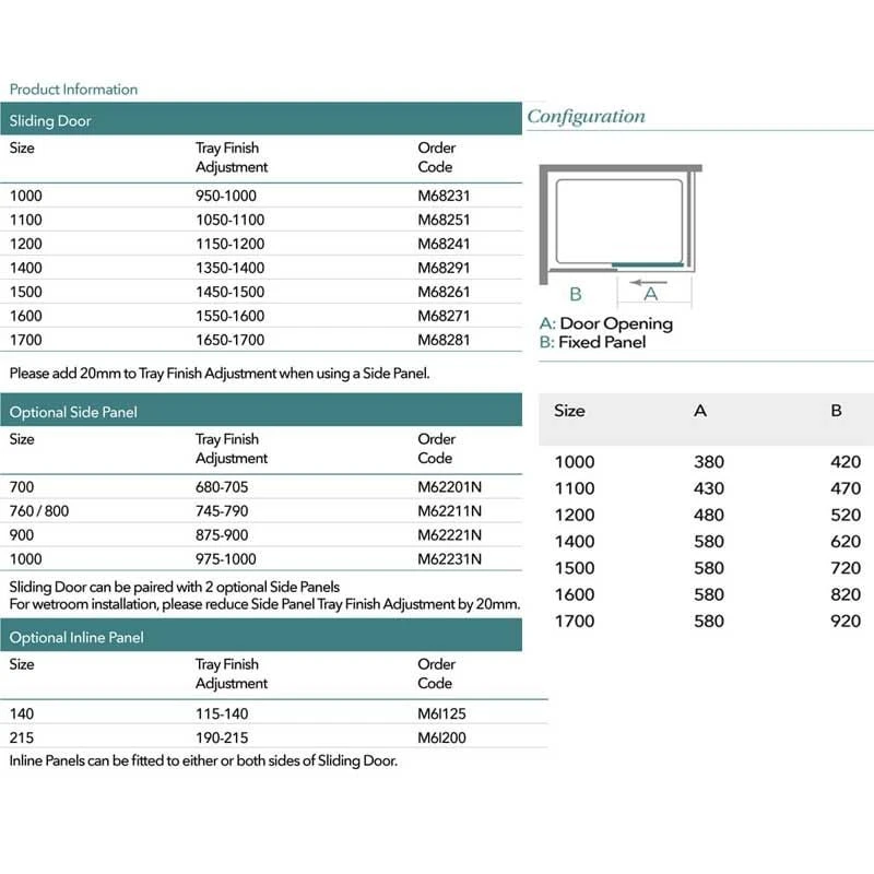 Merlyn 6 Series Sliding Shower Door 1000mm - M68231 7 Merlyn 6 Series Sliding Shower Door 1000mm - M68231 - Image 5