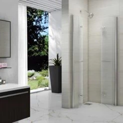 Merlyn 8 Series Double Folding Showerwall 1000 X 1000mm - M86104H -Bliss Bath Shop m e merlyn 8 double folding showerwall m86 2 2