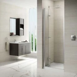 Merlyn 8 Series Frameless Hinged Bifold Shower Door 800mm - M87211 -Bliss Bath Shop m e merlyn 8 frameless hinge bifold door 3 3