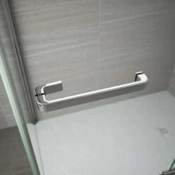 Merlyn 8 Series Frameless Hinge & Inline Recess Shower Door With Tray 1100mm - A0611SHB -Bliss Bath Shop m e merlyn 8 frameless hinge inline door 2 12