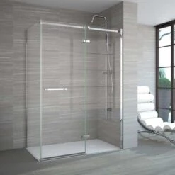 Merlyn 8 Series Frameless Hinge & Inline Shower Door With Tray 1000+mm - A0611RFB -Bliss Bath Shop m e merlyn 8 frameless hinge inline door 3 1
