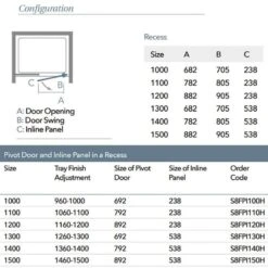 Merlyn 8 Series Frameless Pivot Shower Door & Inline Panel 1000mm - S8FPI1002H 11 Merlyn 8 Series Frameless Pivot Shower Door & Inline Panel 1000mm - S8FPI1002H -Bliss Bath Shop m e merlyn 8 frameless pivot shower door inline panel s8fp 4 2