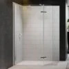 Merlyn 8 Series Showerwall With Hinged Swivel Panel Including Merlyn Mstone Tray 1600 X 900mm - M8SW1500HB -Bliss Bath Shop m e merlyn 8 showerwall hinged swivel panel 4