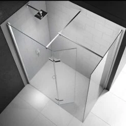Merlyn 8 Series Walk In Shower Enclosure With Hinged Swivel Panel Including Tray 1500 X 800mm - M8SW400HB -Bliss Bath Shop m e merlyn 8 walkin enclosure hinged swivel m8sws 2 4