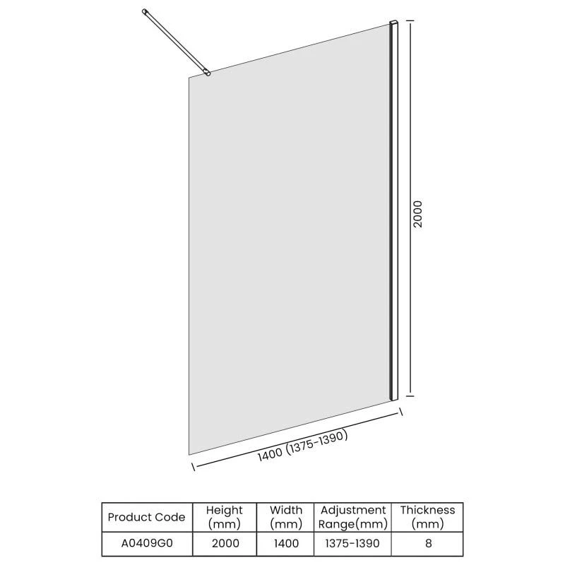 Merlyn Ionic Showerwall Wetroom Panel 1400mm - A0409G0 5 Merlyn Ionic Showerwall Wetroom Panel 1400mm - A0409G0 - Image 3