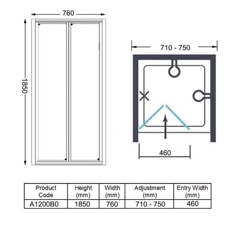Merlyn Ionic Source Bifold Shower Door 760mm - A1200B0 7 Merlyn Ionic Source Bifold Shower Door 760mm - A1200B0 - Image 5