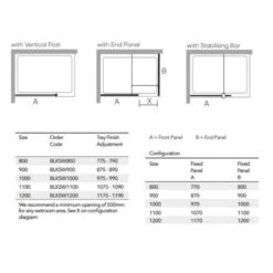 Merlyn Black Frameless Wetroom Panel 900mm Showerwall - BLKSW900 -Bliss Bath Shop m e merlyn black frameless wetroom panel blksw dimensions 3