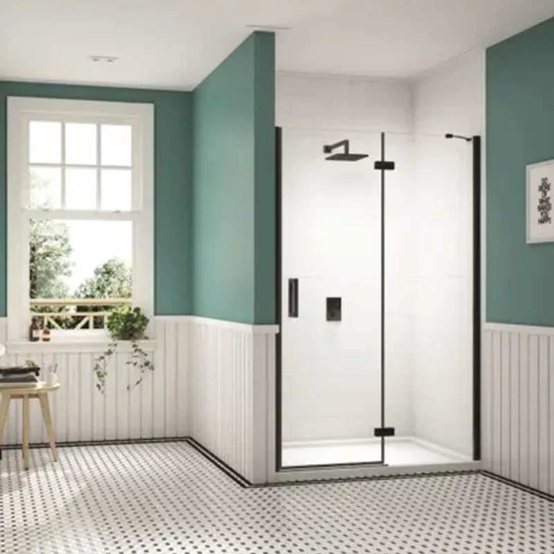 Merlyn Black 900mm Hinge & Inline Recess Shower Door With MStone Tray - BLKBH900REC 4 Merlyn Black 900mm Hinge & Inline Recess Shower Door With MStone Tray - BLKBH900REC - Image 2