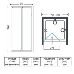 Merlyn MBOX 800 Loft Bi-Fold 1800 Shower Door - MBB800/1800 13 Merlyn MBOX 800 Loft Bi-Fold 1800 Shower Door - MBB800/1800 -Bliss Bath Shop m e merlyn mbb8001800 dimensions
