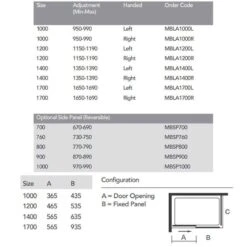 Merlyn MBOX Sliding Shower Door (Low Level Access) 1200mm Right Hand - MBLA1200R -Bliss Bath Shop m e merlyn sliding shower door mbla dimensions 1