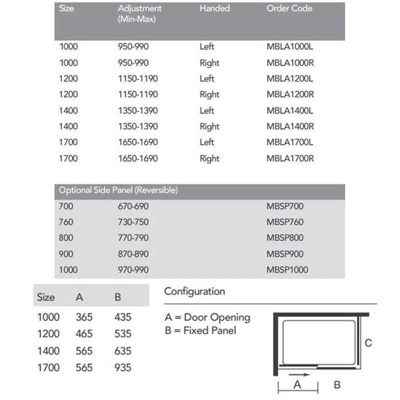 Merlyn MBOX Sliding Shower Door (Low Level Access) 1700mm Right Hand - MBLA1700R 6 Merlyn MBOX Sliding Shower Door (Low Level Access) 1700mm Right Hand - MBLA1700R - Image 4