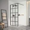Merlyn Black Squared Wetroom Shower Wall Panel 1200mm - BLKFSWCTL120 2 Merlyn Black Squared Wetroom Shower Wall Panel 1200mm - BLKFSWCTL120 -Bliss Bath Shop m e merlyn squared panel 1 1