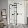 Merlyn Black Squared Wetroom Shower Wall Panel 1000mm - BLKFSWCTL100 -Bliss Bath Shop m e merlyn squared panel 1